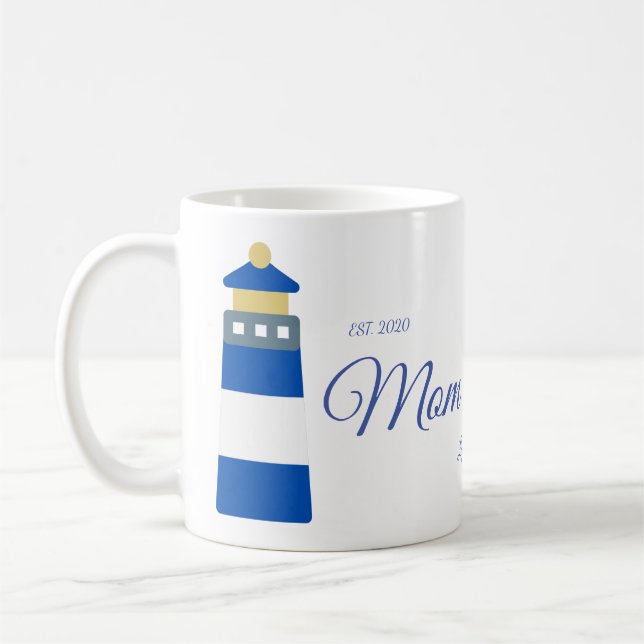 Cute Mom Heart Hummingbird Sage Green Coffee Mug (Left)