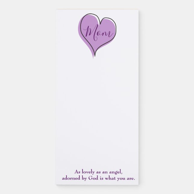 Cute Mom Heart Magnetic Notepad (Front)