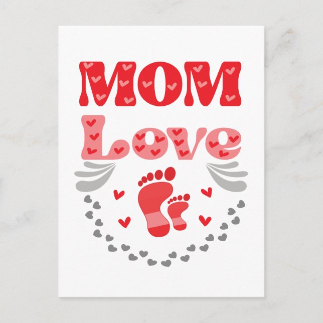 Cute Mom Love Postcard (Front)