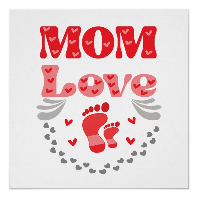 Cute Mom Love Poster (Front)