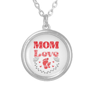 Cute Mom Love Silver Plated Necklace