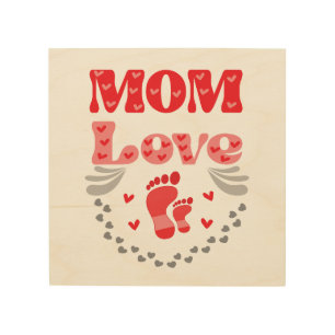 Cute Mom Love Wood Wall Art