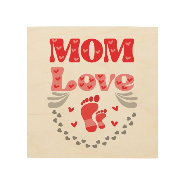Cute Mom Love Wood Wall Art (Front)