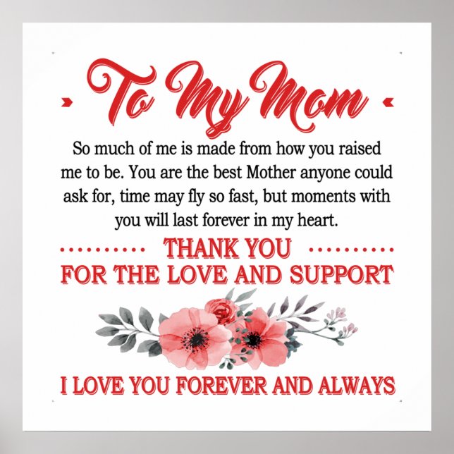 Cute Mom Love You Poster (Front)
