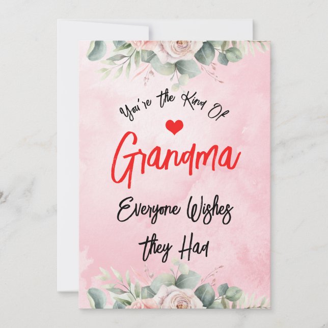 Cute Mom Mother's Day For Lovely Grandma Custom Holiday Card (Front)