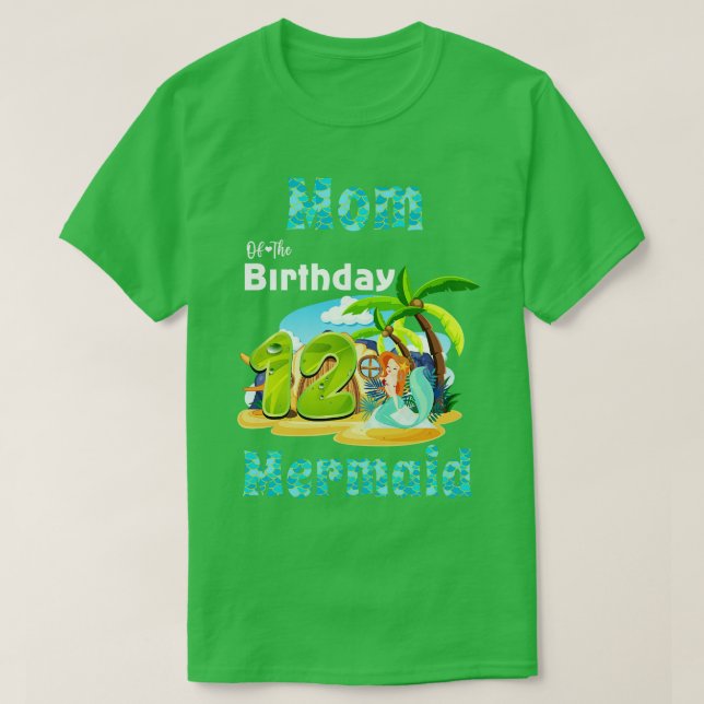 Cute Mom Of The 12th Birthday T-Shirt (Design Front)