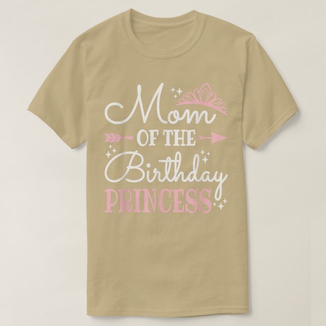 Cute Mom Of The Birthday Princess Funny Mommy Moth T-Shirt (Design Front)