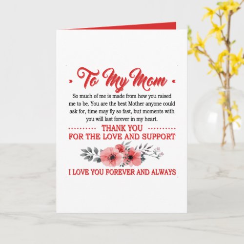 Cute Mom Poem add sentiment  Mothers Day Card