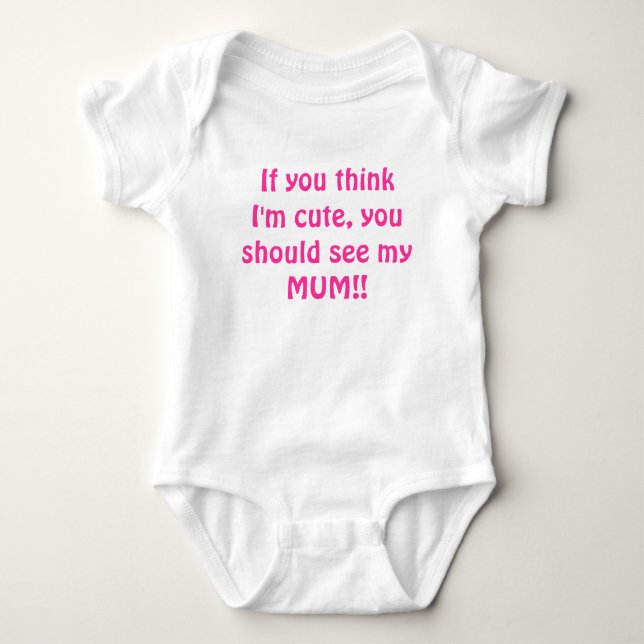 Cute Mom t-shirt Baby Bodysuit (Front)