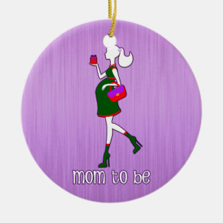 Cute Mom To Be Maternity Personalized Dated Ceramic Ornament