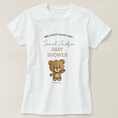 Cute Mom to be Teddy Bear Baby Shower  T_Shirt