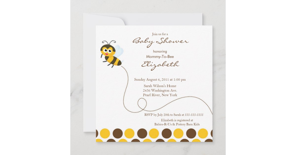 CUTE Mom to Bee Baby Shower Invitation | Zazzle