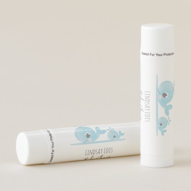 Cute Mom Whale Baby Whale Baby Shower  Lip Balm (Front)