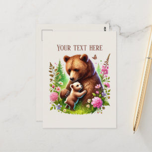 Cute Momma baby bear add text Postcard