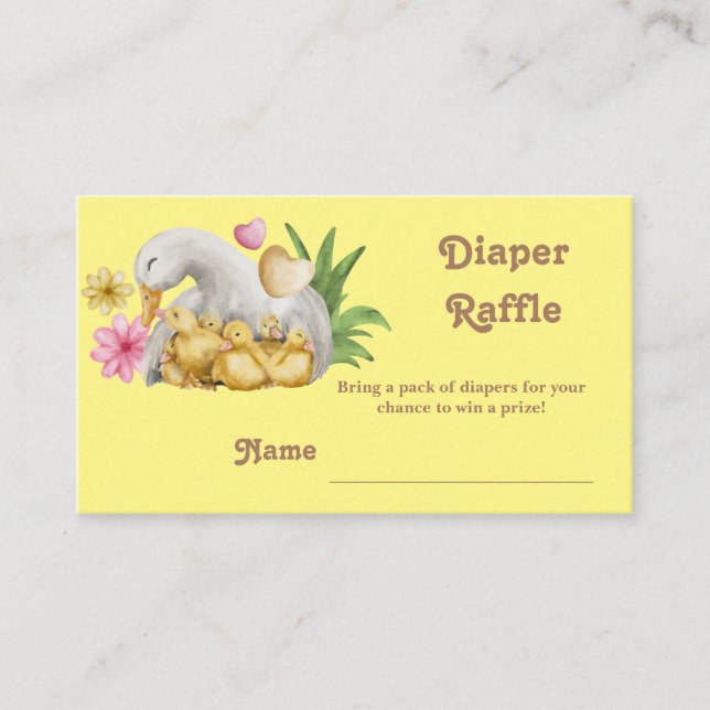 Cute Mommy and Baby Animal Baby Shower Game Enclosure Card (Front)