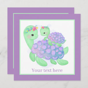cute Mommy and baby sea turtle Note Card