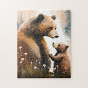 Cute Mommy & Baby bear Jigsaw Puzzle