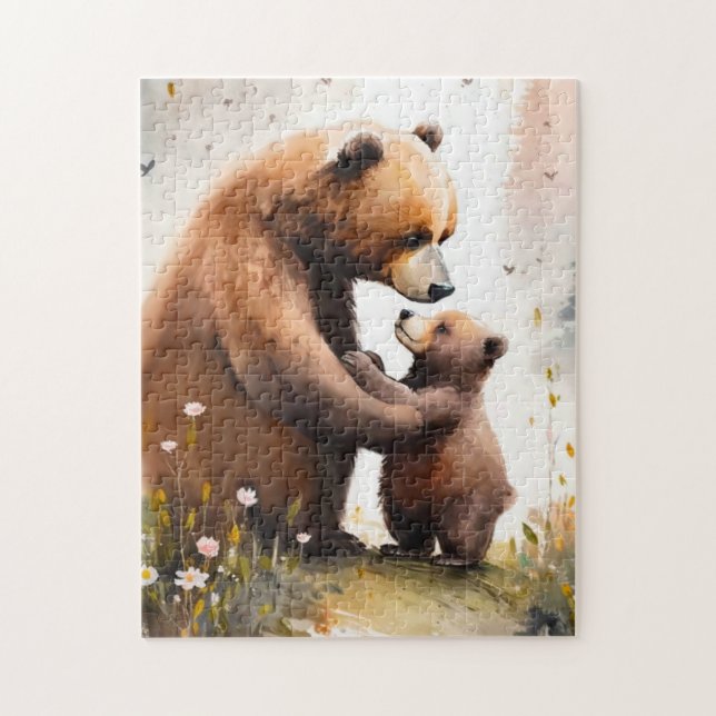 Cute Mommy & Baby bear  Jigsaw Puzzle (Vertical)
