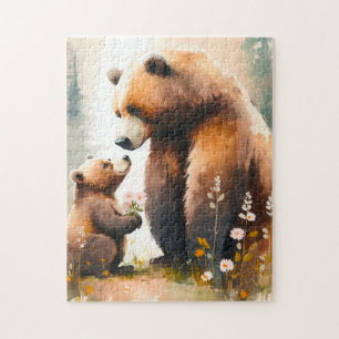 Cute Mommy & Baby bear Jigsaw Puzzle