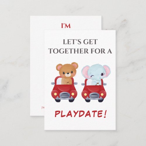 Cute Mommy Calling Card For Child Playdate