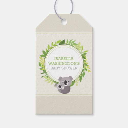 Cute Mommy Koala  Baby Koala Baby Shower Gift Tags