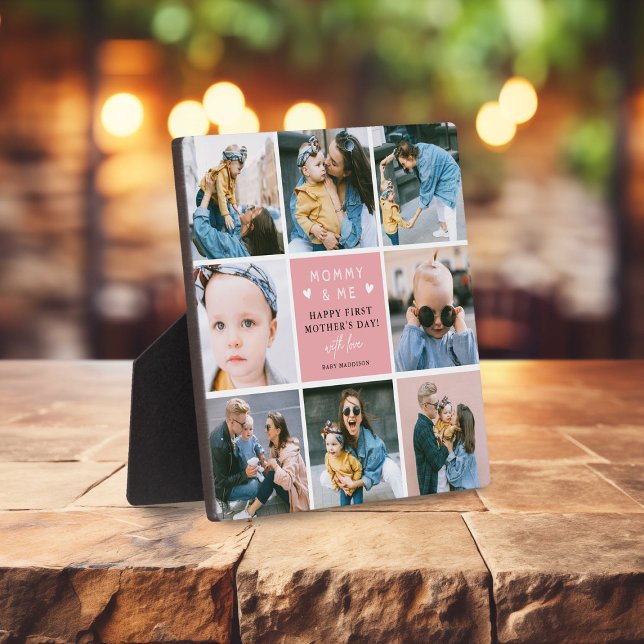 Cute 'Mommy & Me' Photo Collage 1st Mother's Day Plaque (Creator Uploaded)