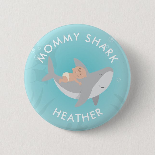 Cute Mommy Shark Button (Front)