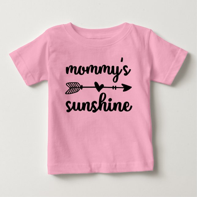 Cute Mommy sunshine girl word art Baby  T-Shirt (Front)