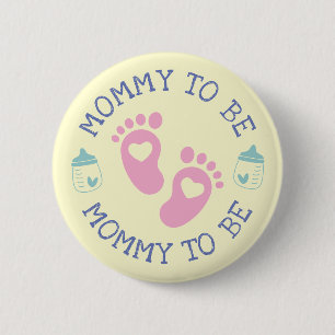 Cute Mommy To Be Custom Baby Shower Party Button
