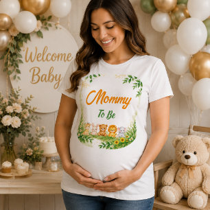 Cute Mommy To Be l Jungle Safari Animals T-Shirt
