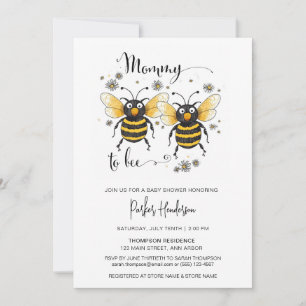Cute Mommy To Bee Baby Shower Invitation