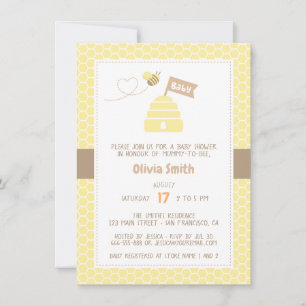Cute Mommy to Bee Baby Shower Invitations