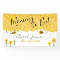 Cute Mommy to Bee Baby Shower Watercolor Honeycomb Banner