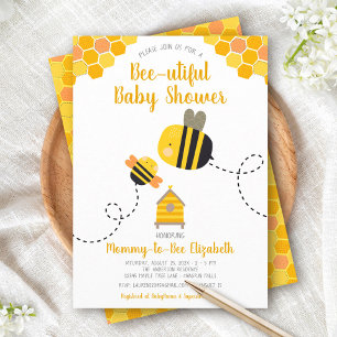 Cute Mommy to Bee Baby Shower Whimsical Kawaii Invitation