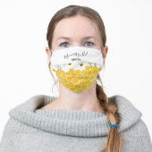 Cute Mommy to Bee Bumble Bee Honeycomb Adult Cloth Face Mask (Worn)