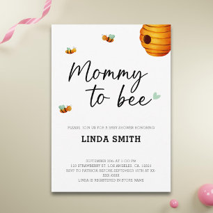 Cute Mommy To Bee Gender Neutral Baby Shower Invitation