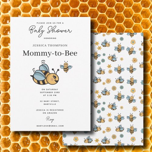 Cute Mommy to Bee Honey Baby Shower Theme Invitation
