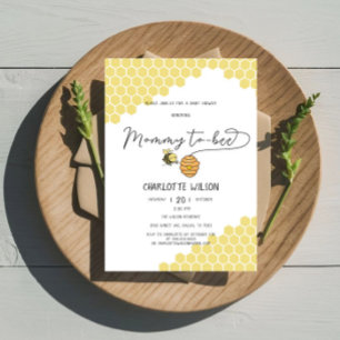 Cute Mommy To Bee Honeycomb Baby Shower Invitation