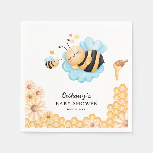 Cute Mommy_to_Bee Summer Baby Shower Napkins