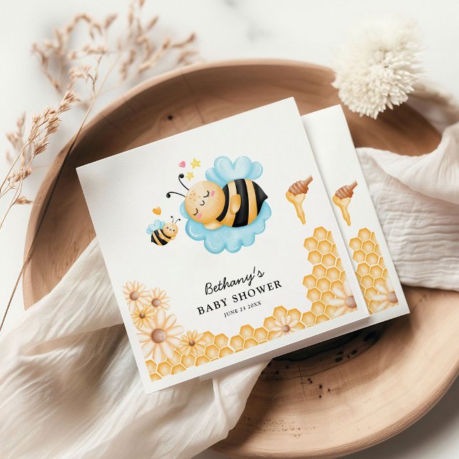 Cute Mommy-to-Bee Summer Baby Shower Napkins (Creator Uploaded)