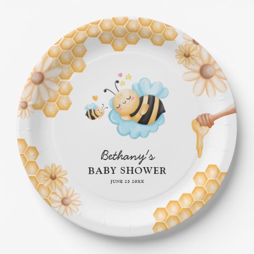 Cute Mommy_to_Bee Summer Baby Shower Paper Plates