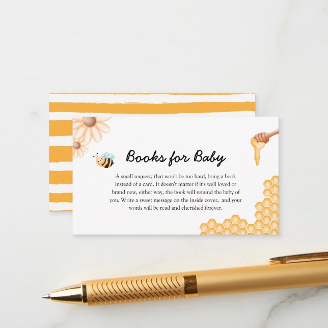 Cute Mommy-to-Bee Summer Books for Baby Enclosure Card (Front/Back In Situ)
