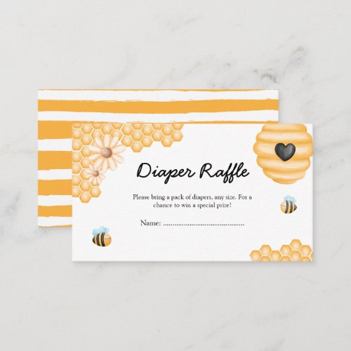 Cute Mommy_to_Bee Summer Diaper Raffle Enclosure Card