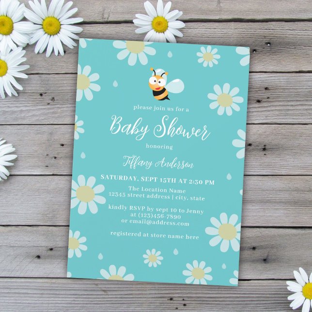 Cute Mommy to Bee Summer Spring Baby Boy Shower Invitation (Creator Uploaded)