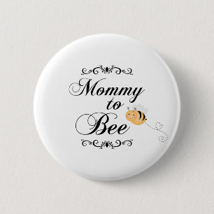 Cute mommy to bee swirls pinkback button