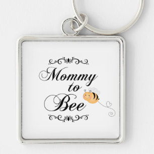 Cute mommy to bee swirls premium square keychain