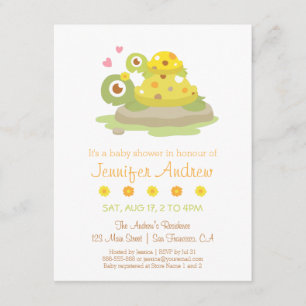 Cute Mommy Turtle and Child Baby Shower Invitation