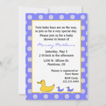 Cute Mommy & Twin Ducks Shower Invitation by Hannahscloset at Zazzle