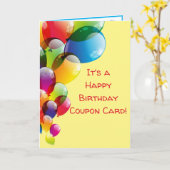 Cute Mom's Birthday  Coupon Card (Yellow Flower)