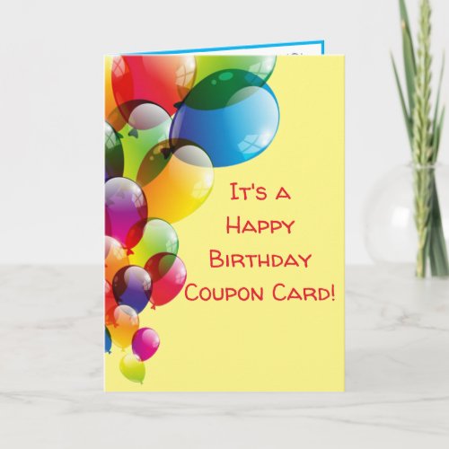 Cute Moms Birthday  Coupon Card